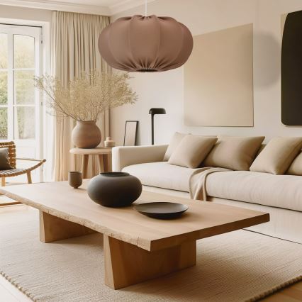 Candeeiro suspenso em cabo CAFEE 1xE27/40W/230V Ø 52 cm castanho