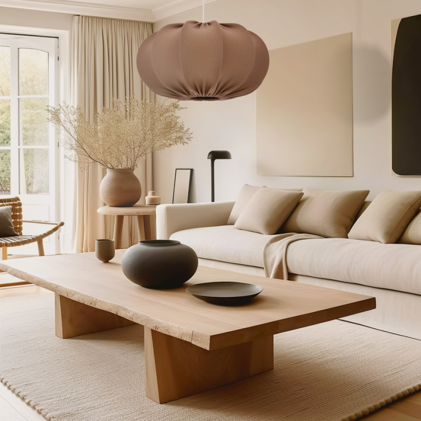 Candeeiro suspenso em cabo CAFEE 1xE27/40W/230V Ø 52 cm castanho