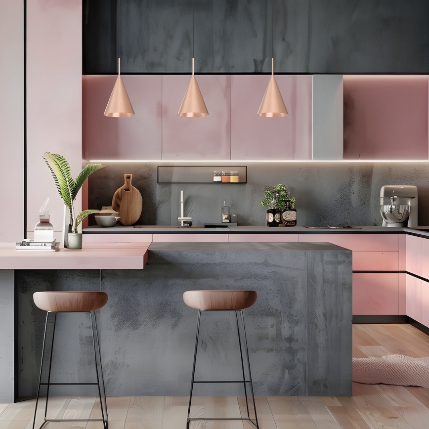 Candeeiro suspenso em cabo CAPITAL 1xGX53/15W/230V Ø 17 cm ouro rosa