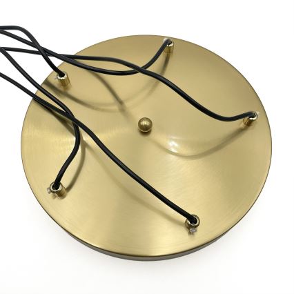 Candeeiro suspenso em cabo CRISTAL 5xE14/15W/230V, latão/bege fumado