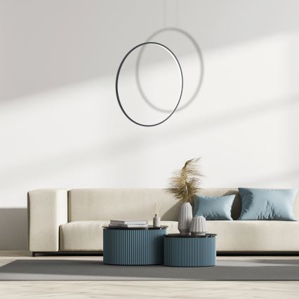 Candeeiro suspenso em cabo LED SATURNO LED/46W/230V Ø 80 cm IP44 preto