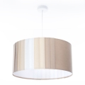 Candeeiro suspenso em cabo STRIPES 1xE27/60W/230V Ø 40 cm bege