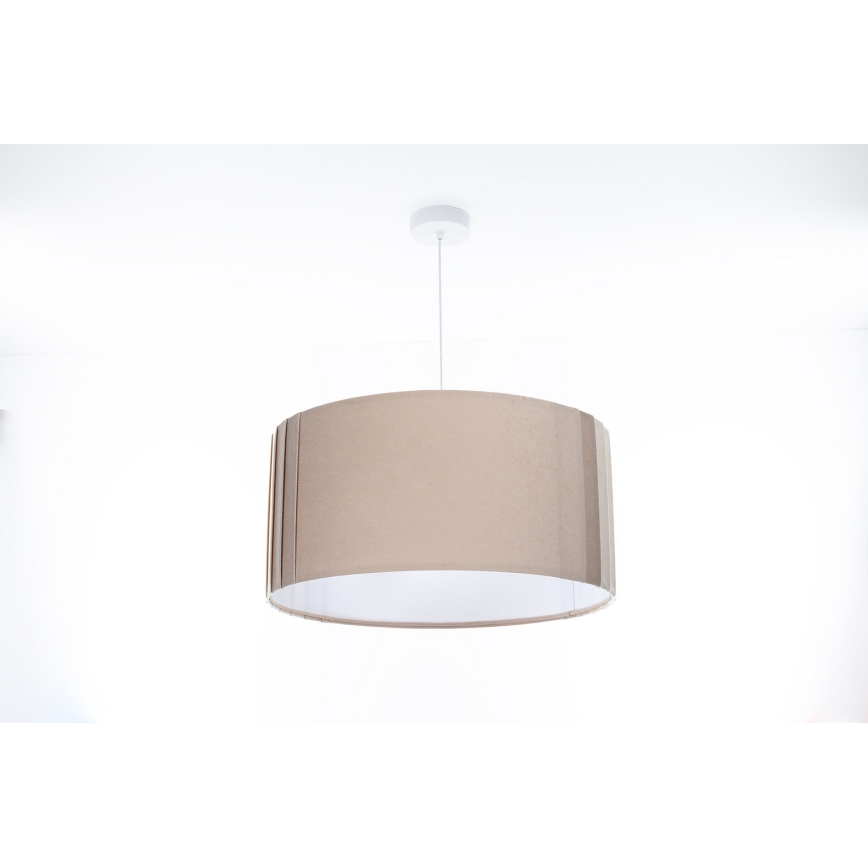 Candeeiro suspenso em cabo STRIPES 1xE27/60W/230V Ø 40 cm bege