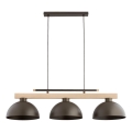 Candeeiro suspenso em cabo VERTA 3xE27/15W/230V castanho/bege