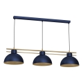 Candeeiro suspenso ESTATE 3xE27/15W/230V azul