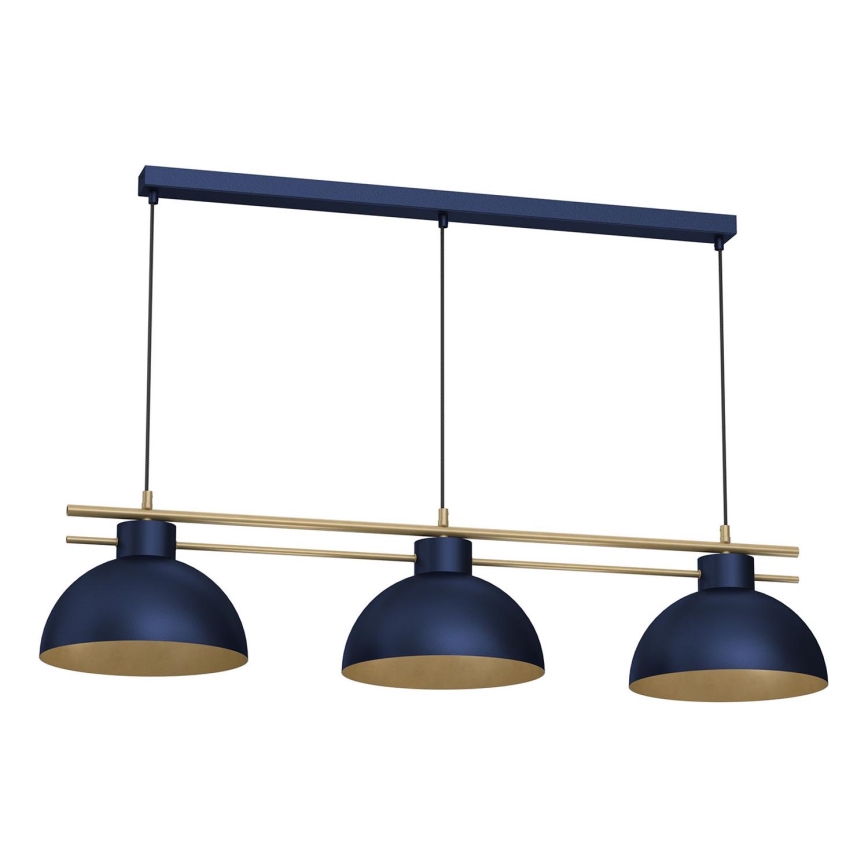 Candeeiro suspenso ESTATE 3xE27/15W/230V azul