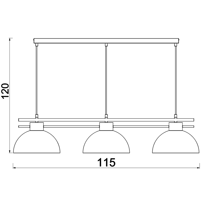 Candeeiro suspenso ESTATE 3xE27/15W/230V preto