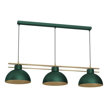 Candeeiro suspenso ESTATE 3xE27/15W/230V verde