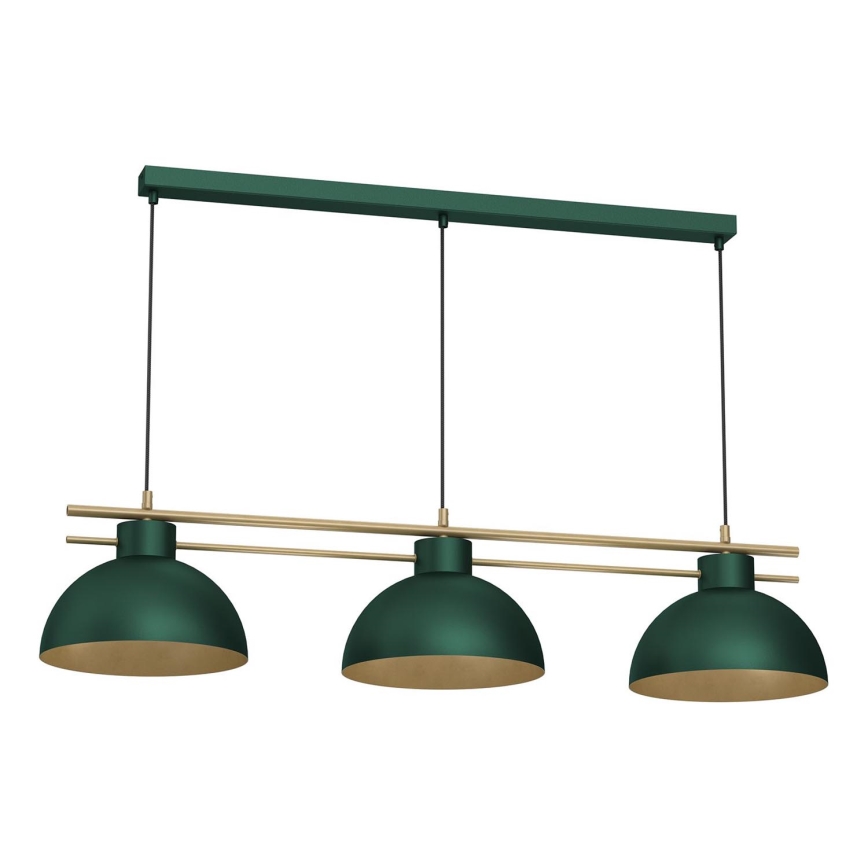 Candeeiro suspenso ESTATE 3xE27/15W/230V verde