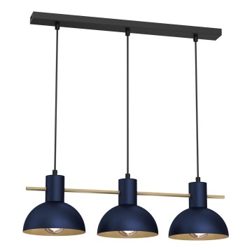 Candeeiro suspenso ESTATE MINI 3xE27/15W/230V azul