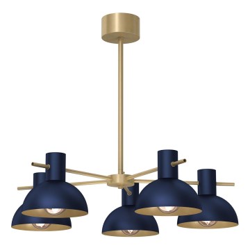 Candeeiro suspenso ESTATE MINI 5xE27/15W/230V azul