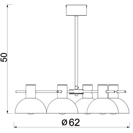 Candeeiro suspenso ESTATE MINI 5xE27/15W/230V preto