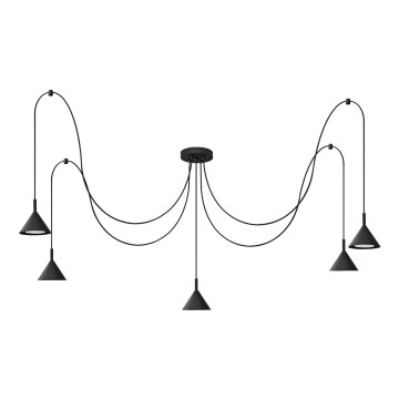 Candeeiro suspenso ETNA LONG 5xGX53/15W/230V aranha preto