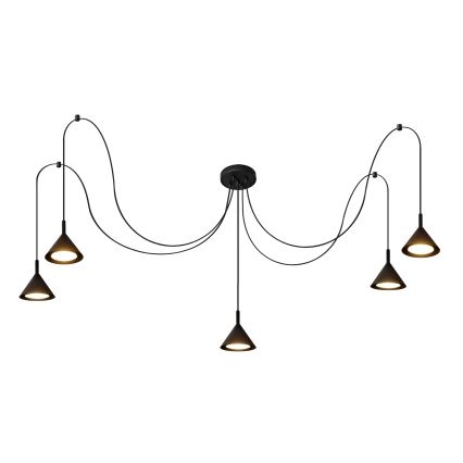Candeeiro suspenso ETNA LONG 5xGX53/15W/230V aranha preto