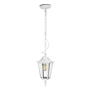 Candeeiro suspenso exterior 1xE27/60W/230V IP44 branco