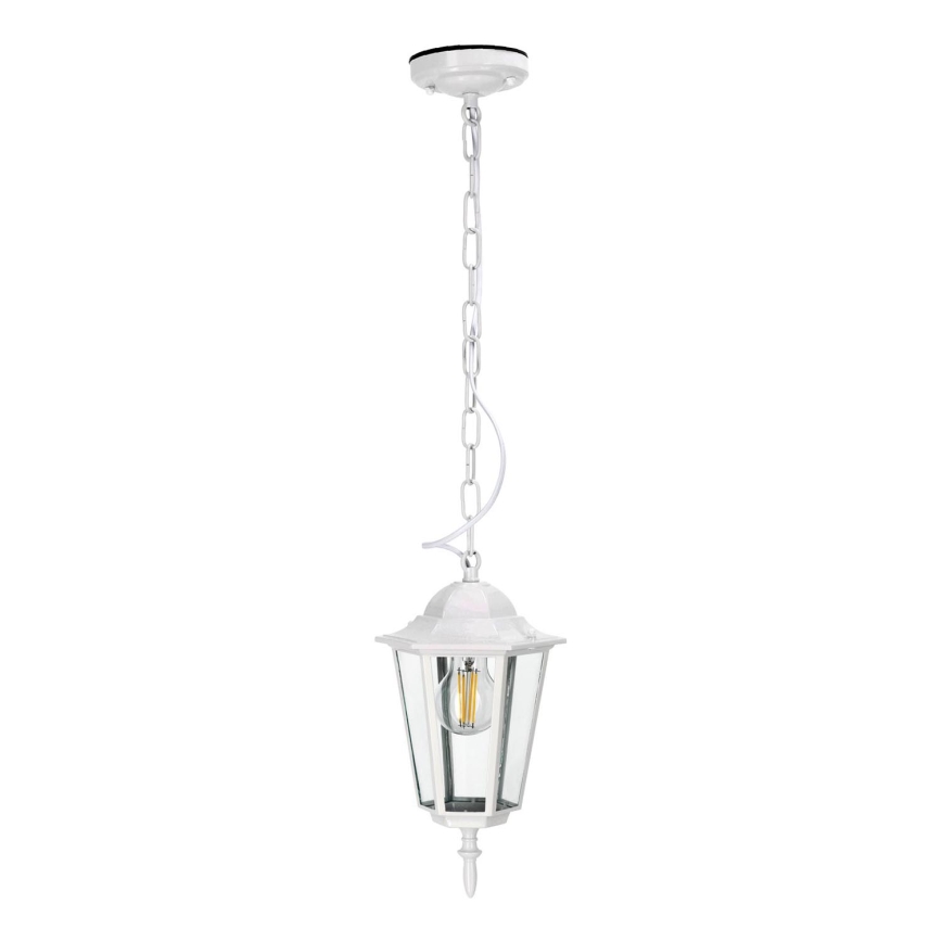 Candeeiro suspenso exterior 1xE27/60W/230V IP44 branco