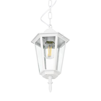 Candeeiro suspenso exterior 1xE27/60W/230V IP44 branco