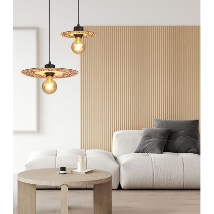 Candeeiro suspenso FALCO 1xE27/60W/230V diâmetro 20 cm bege
