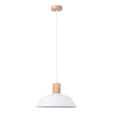 Candeeiro suspenso FANO 1xE27/15W/230V diâmetro 34 cm branco