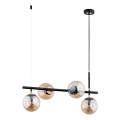 Candeeiro suspenso FIORE 4xE14/10W/230V preto
