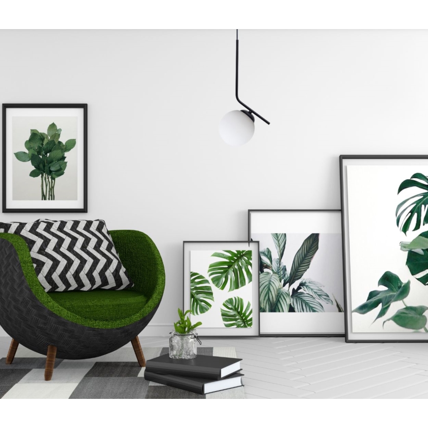 Candeeiro suspenso FIRA 1xE27/60W/230V preto