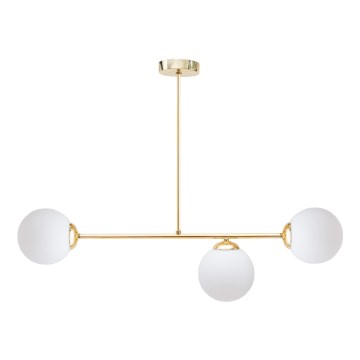 Candeeiro suspenso FIRA 3xE27/60W/230V dourado