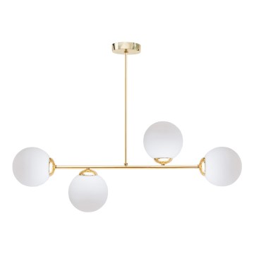 Candeeiro suspenso FIRA 4xE27/60W/230V dourado