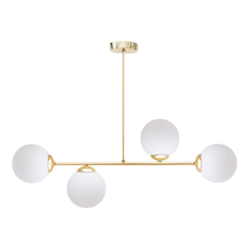 Candeeiro suspenso FIRA 4xE27/60W/230V dourado