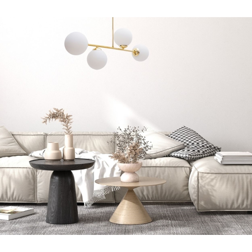 Candeeiro suspenso FIRA 4xE27/60W/230V dourado