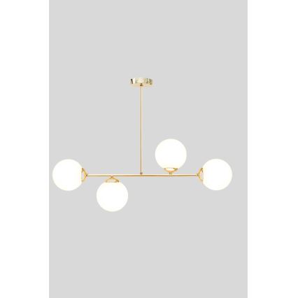 Candeeiro suspenso FIRA 4xE27/60W/230V dourado