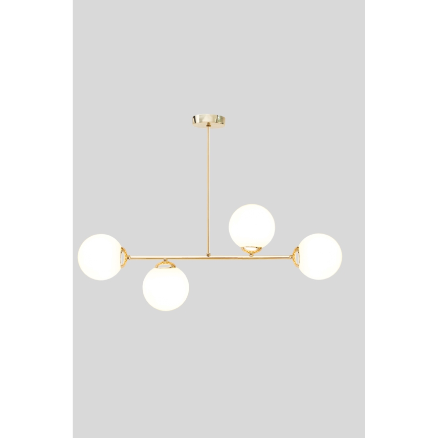 Candeeiro suspenso FIRA 4xE27/60W/230V dourado
