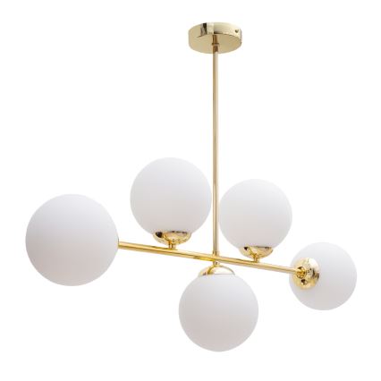 Candeeiro suspenso FIRA 5xE27/60W/230V dourado