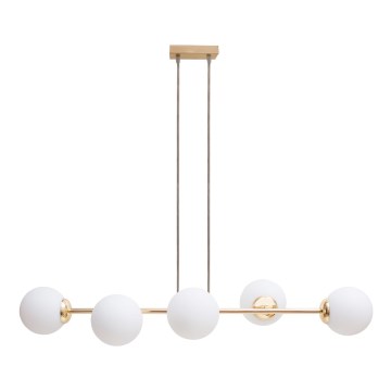 Candeeiro suspenso FIRA 5xE27/60W/230V dourado