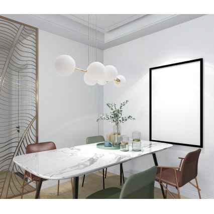 Candeeiro suspenso FIRA 5xE27/60W/230V dourado