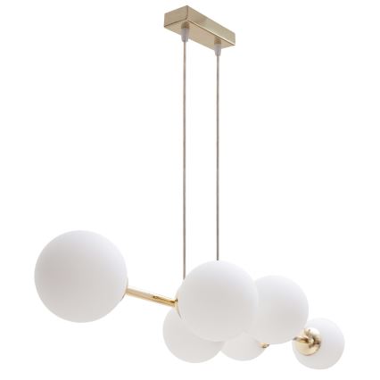 Candeeiro suspenso FIRA 5xE27/60W/230V dourado