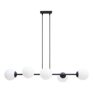 Candeeiro suspenso FIRA 5xE27/60W/230V preto