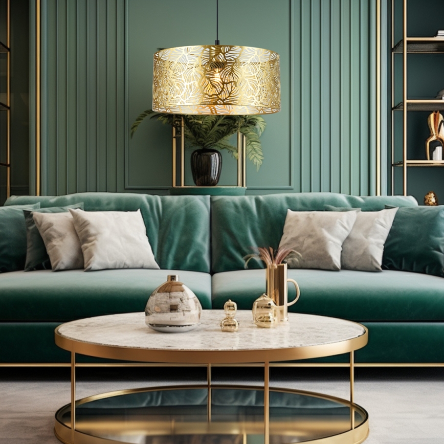 Candeeiro suspenso FLORESCER 1xE27/15W/230V dourado