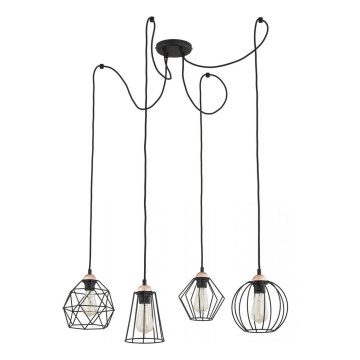 Candeeiro suspenso GALAXY 4xE27/60W/230V aranha