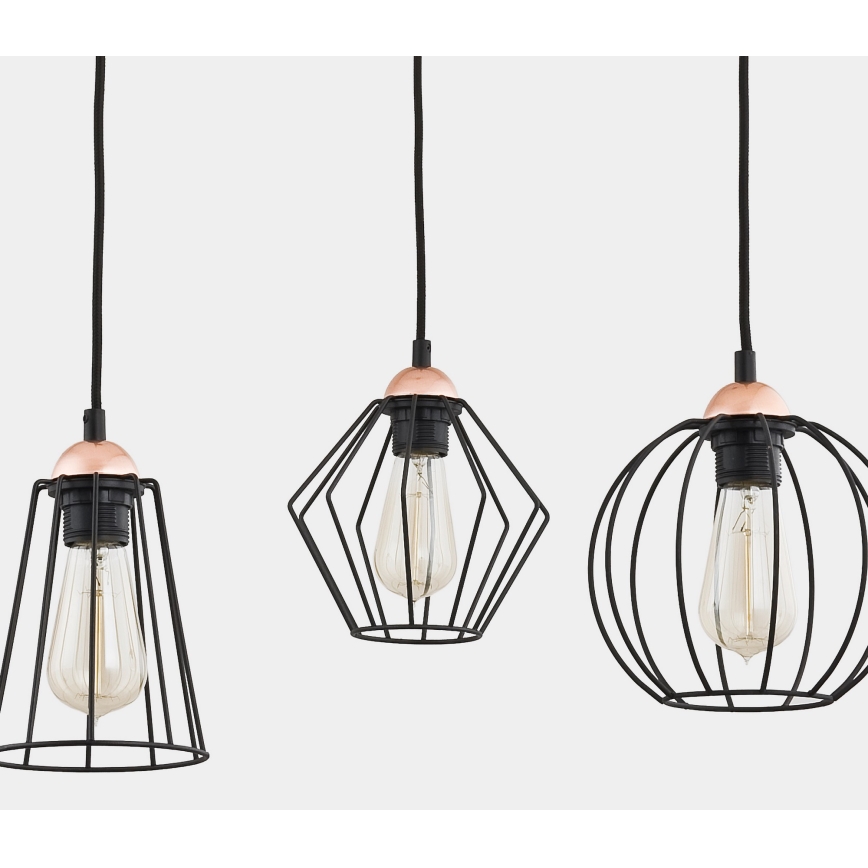 Candeeiro suspenso GALAXY 4xE27/60W/230V aranha