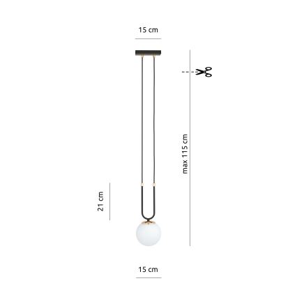 Candeeiro suspenso GLAM 1xE14/10W/230V preto