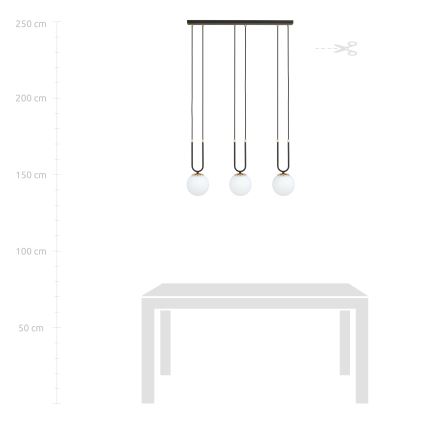 Candeeiro suspenso GLAM 3xE14/10W/230V preto