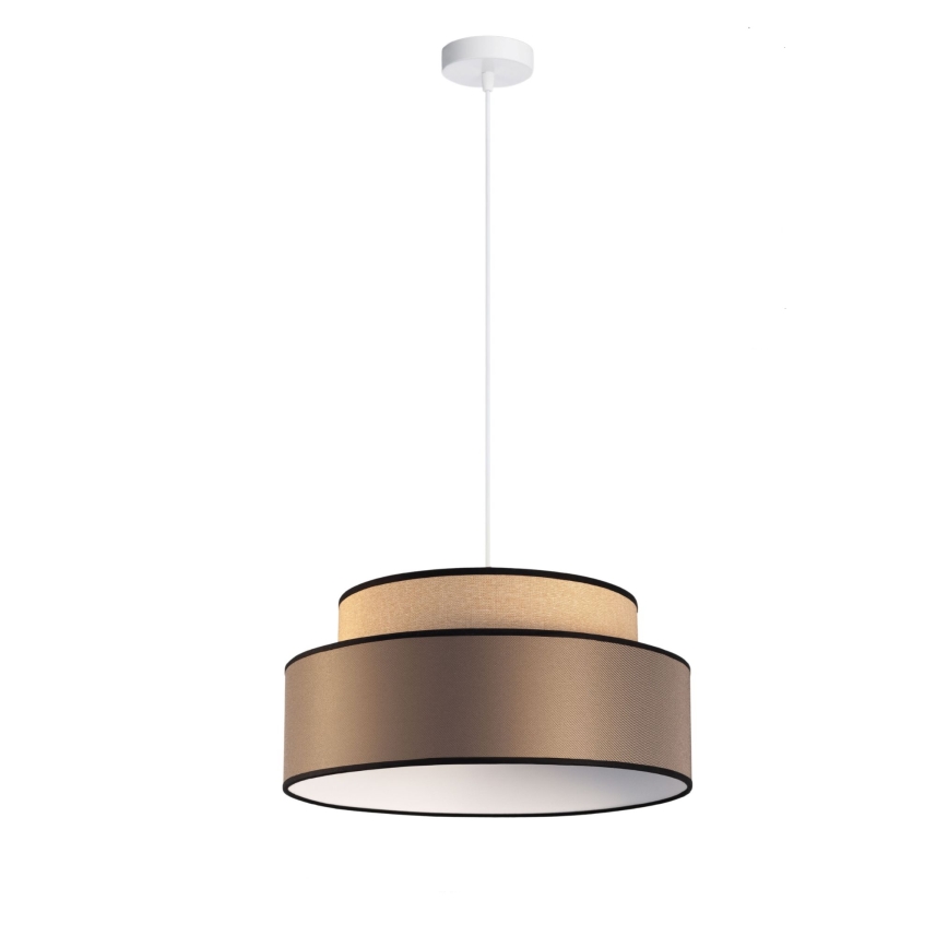 Candeeiro suspenso GRACE 1xE27/60W/230V diâmetro 40 cm bege/castanho