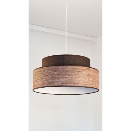 Candeeiro suspenso GRACE 1xE27/60W/230V diâmetro 40 cm castanho/bege
