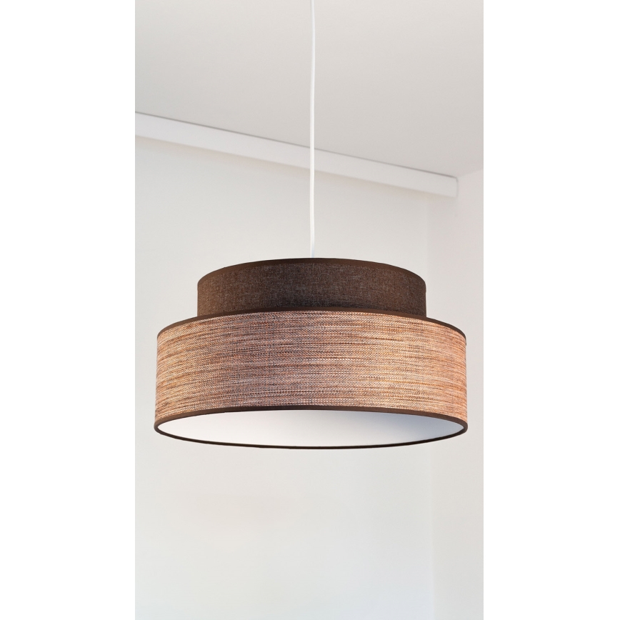 Candeeiro suspenso GRACE 1xE27/60W/230V diâmetro 40 cm castanho/bege