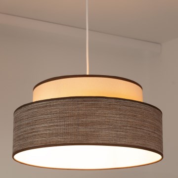 Candeeiro suspenso GRACE 1xE27/60W/230V diâmetro 40 cm creme/castanho