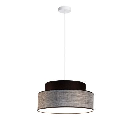 Candeeiro suspenso GRACE 1xE27/60W/230V diâmetro 40 cm preto/cinzento