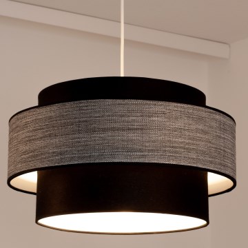 Candeeiro suspenso GRACE 1xE27/60W/230V diâmetro 40 cm preto/cinzento