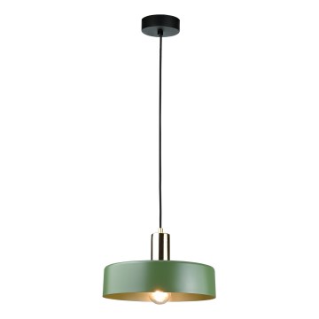 Candeeiro suspenso HAKI 1xE27/60W/230V verde/preto/cromado brilhante