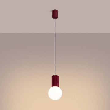 Candeeiro suspenso HALO 1xG9/8W/230V diâmetro 12 cm vermelho