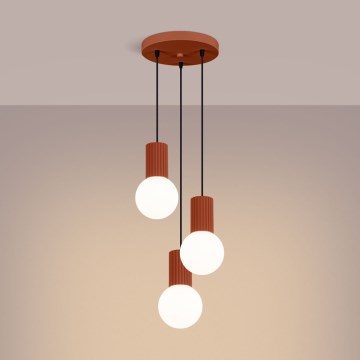 Candeeiro suspenso HALO 3xG9/8W/230V diâmetro 25 cm laranja
